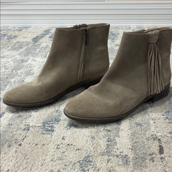 Karl Lagerfeld Beige Suede Ankle Boots - Picture 7 of 9